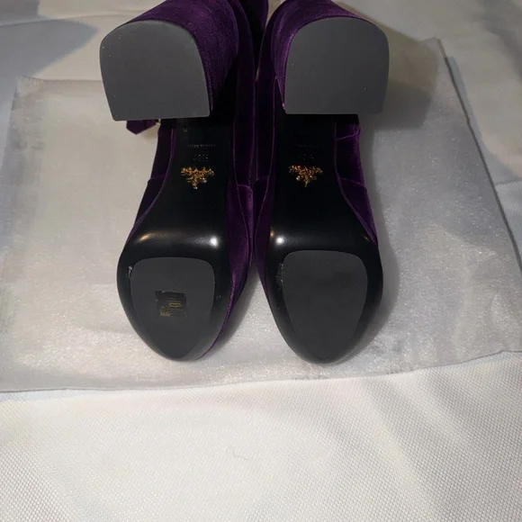 PRADA CALZATURE DONNA Platform Boots| size 40.5 | Color - Mora (Purple) - Picture 3 of 17